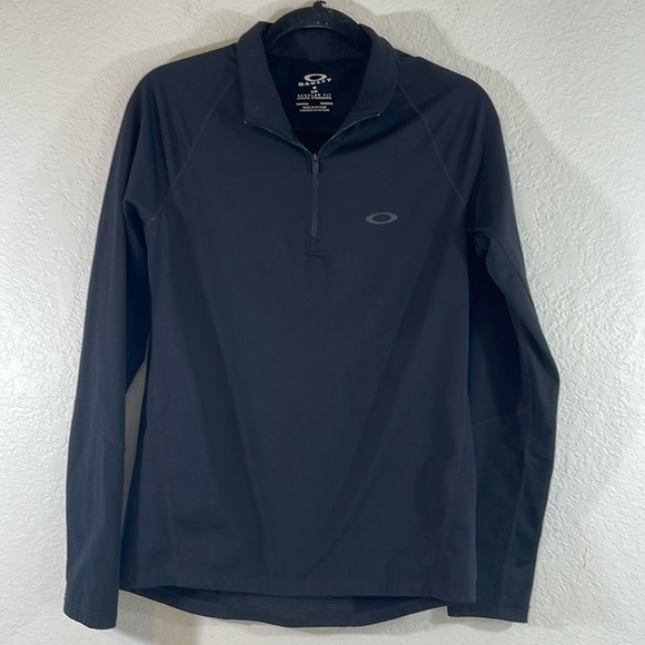 OAKLEY REGULAR FIT 1/4 ZIP PERFORMANCE VENTED LIGHTWEIGHT BLACK JACKET SIZE S - Picture 2 of 11